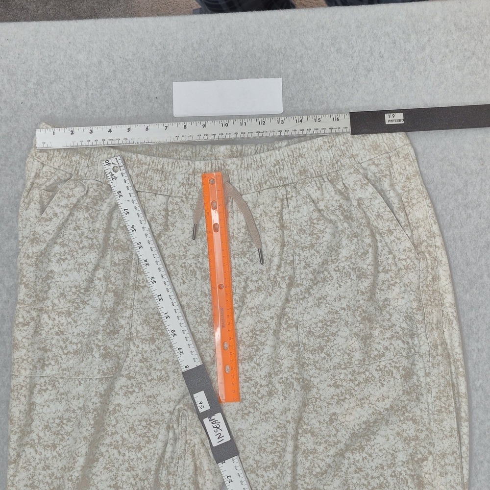 Athleta Women Activewear Pants 2X Beige Jogger Geometric Sweatpants Farallon - Picture 10 of 13